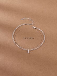 vòng chân Khối Zirconia  Trang trí - Bạc - Xem 4