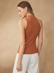 MOTF PREMIUM VISCOSE BOW EMBELLISHED TOP - Orange - View 3
