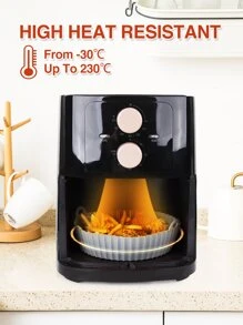 SHEIN Basic living 1pc 1.5L Practical Handle Silicone Air Fryer Basket, Solid Color Reusable Dishwasher Friendly Air Fryer Liner, Replacement Of Air Fryer Liner Liners Air Fryer Kitchen Air Fryer Liners Air Fryer Paper Airfryer Air Frier - Grey - View 6