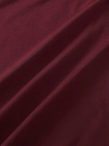 SHEIN LUNE Heart And Slogan Graphic Tee - Maroon - View 3