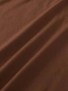 INAWLY 咖啡和标语图案 T 恤 我第一次喝咖啡时会做的事情 - 咖啡棕 - 查看 5