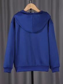 SHEIN Sudadera Con Capucha Con Bolsillo Canguro Y Cremallera Para Chico Preadolescente Sin Camiseta