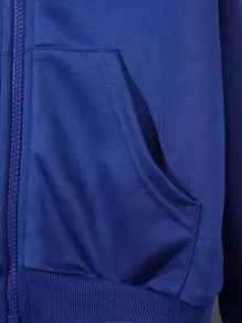 SHEIN Sudadera Con Capucha Con Bolsillo Canguro Y Cremallera Para Chico Preadolescente Sin Camiseta