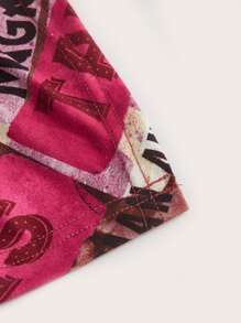 SHEIN ICON 90年代人物和字母圖案露背繫帶方巾吊帶短上衣 - 彩色 - 查看 3