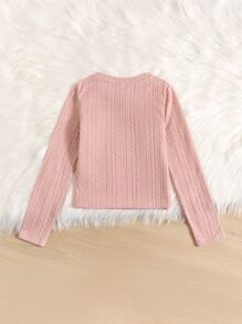 SHEIN Tween Girl Solid Textured Tee