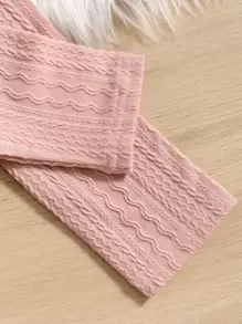 SHEIN Tween Girl Solid Textured Tee