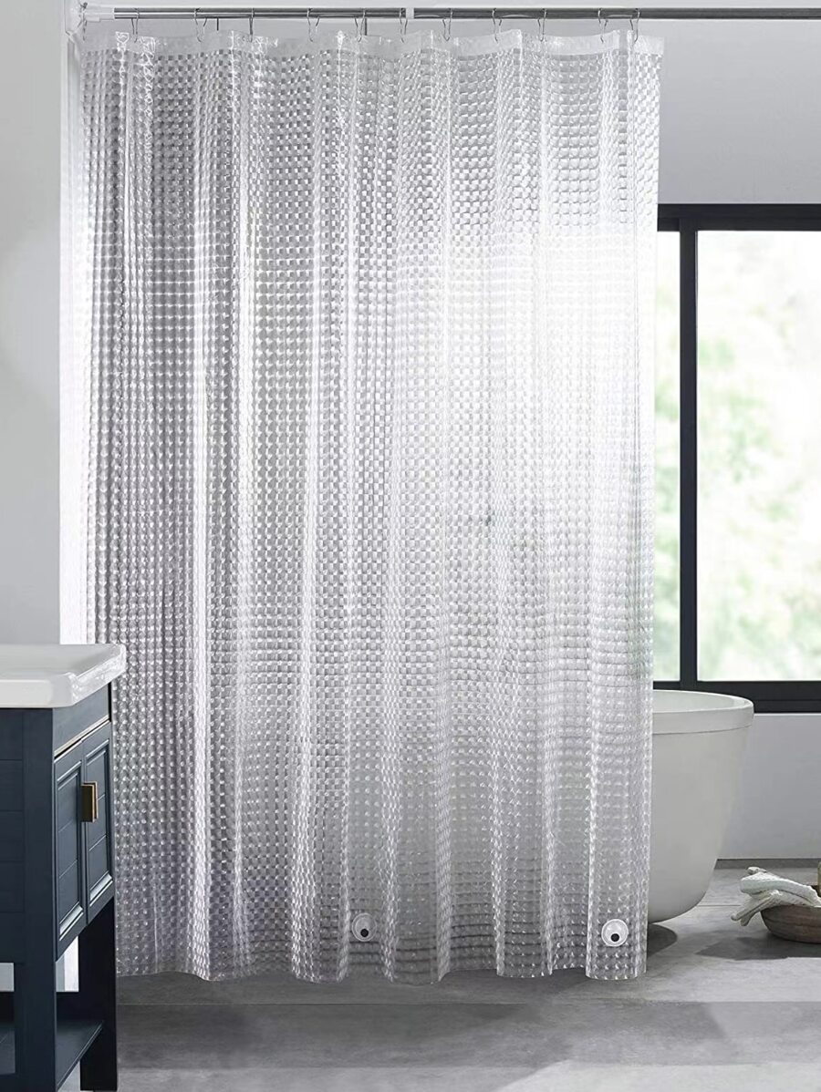 1入組71英寸x71英寸防水北歐浴簾套裝帶12入組掛鉤 - 無色 - 查看 1