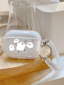 Cartoon Ghost Print Earphone Case - Multicolor - View 4