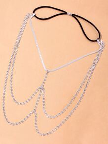 水鑽裝飾大腿鏈 - 銀色 - 查看 2