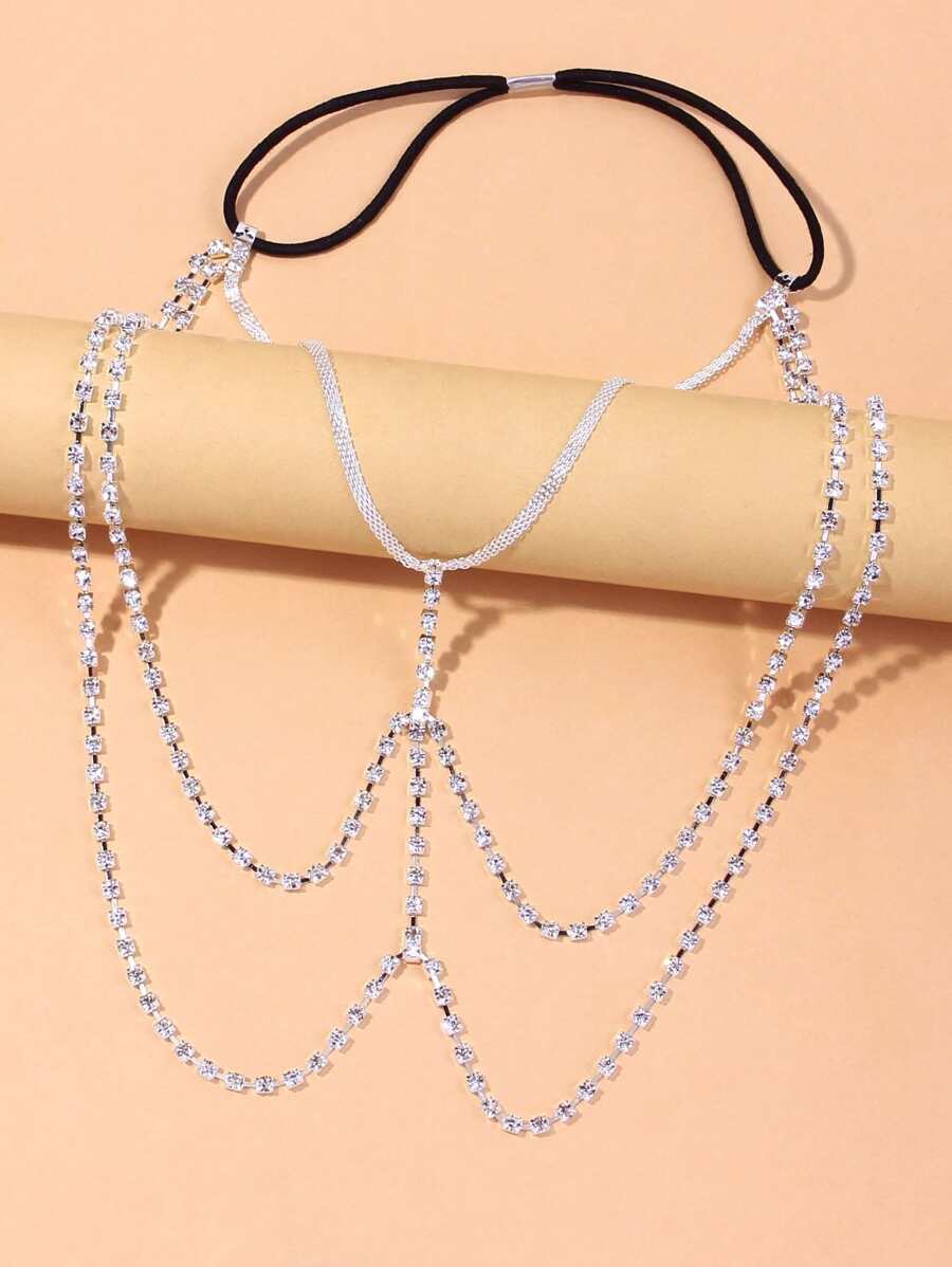 水鑽裝飾大腿鏈 - 銀色 - 查看 1