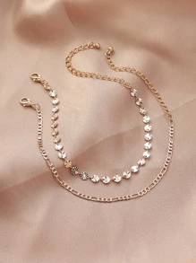 2 cái Vòng trang trí Vòng chân Vòng tay - Vàng - Xem 2