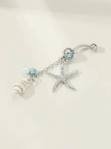 1 Sao Biển Inox & Vỏ Trang Trí Rốn Bụng Vòng Thân Trang Sức Quà Tặng Trang Sức Inox - Nhiều màu - Xem 2