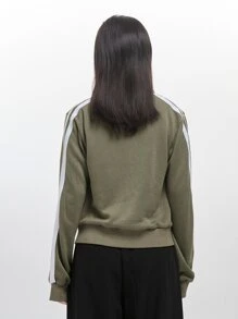 DAZY 侧条纹拉链运动衫，长袖上衣夹克