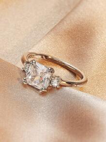 Nhẫn Khối Zirconia  Trang trí - Bạc - Xem 2