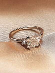 Nhẫn Khối Zirconia  Trang trí - Bạc - Xem 3