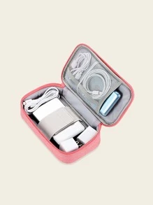 極簡風格數據綫收納袋 - 粉色 - 查看 1