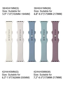 5pcs/Set Sport Bands Compatible With Apple Watch Band 38mm 40mm 41mm 42mm 44mm 45mm 49mm,Colorful And Versatile Soft Silicone Waterproof Strap Compatible With Apple Watch Apple Watch Series 9 Ultra 8 7 6 5 4 3 2 1 SE Women Men - Baby Blue - View 3