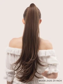 Women's Ponytail Chemical Fiber Hair Length 24 Inches Brown Natural Vertical Women Wig Accessories