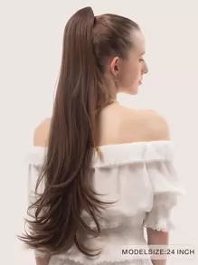 Women's Ponytail Chemical Fiber Hair Length 24 Inches Brown Natural Vertical Women Wig Accessories