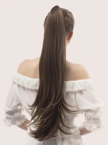 Women's Ponytail Chemical Fiber Hair Length 24 Inches Brown Natural Vertical Women Wig Accessories