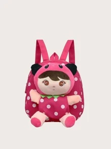 Girls Cartoon Figure Decor Backpack - Pink - View 4