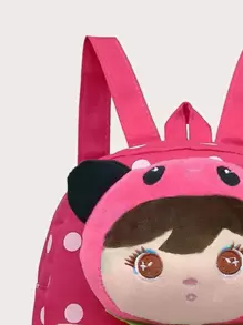 Girls Cartoon Figure Decor Backpack - Pink - View 5