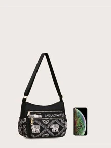 Túi đeo chéo Thú vật Có thể điều chỉnh được Đúng mốt - màu đen - Xem 5