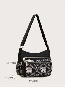 Túi đeo chéo Thú vật Có thể điều chỉnh được Đúng mốt - màu đen - Xem 6