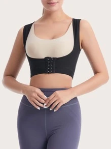 运动户外防滑 PU 聚氨酯胸托塑身衣腰部训练紧身胸衣 - 黑色 - 查看 5