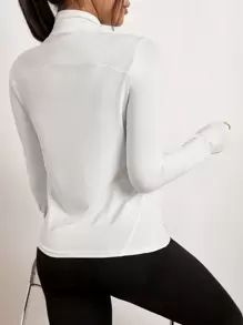 Easithlete 拉鏈開襟素色運動夾克 - 白色 - 查看 2