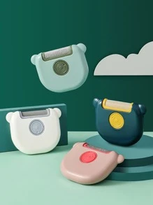 1入組棉絨滾筒可愛熊設計隨機顏色便攜式靜電旋轉脫毛刷 - 彩色 - 查看 4