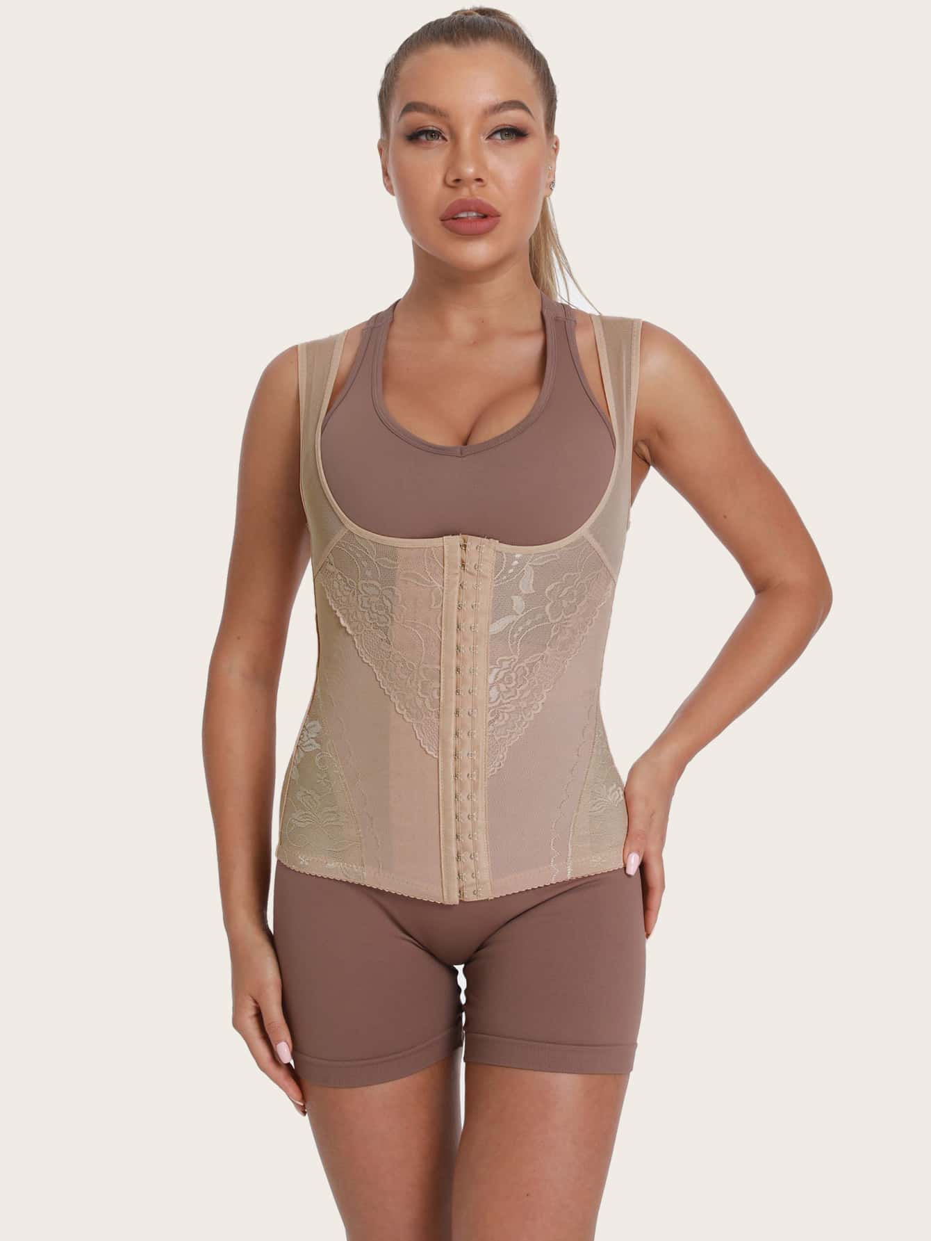 Sports Waist Trainer Vest - Apricot - View 1