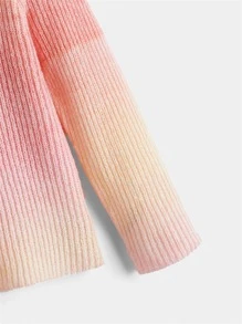 SHEIN Toddler Girls Ombre Ribbed Knit Jumper - Multicolor - View 4