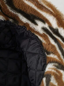 虎紋圖案毛茸茸漁夫帽 - 彩色 - 查看 2