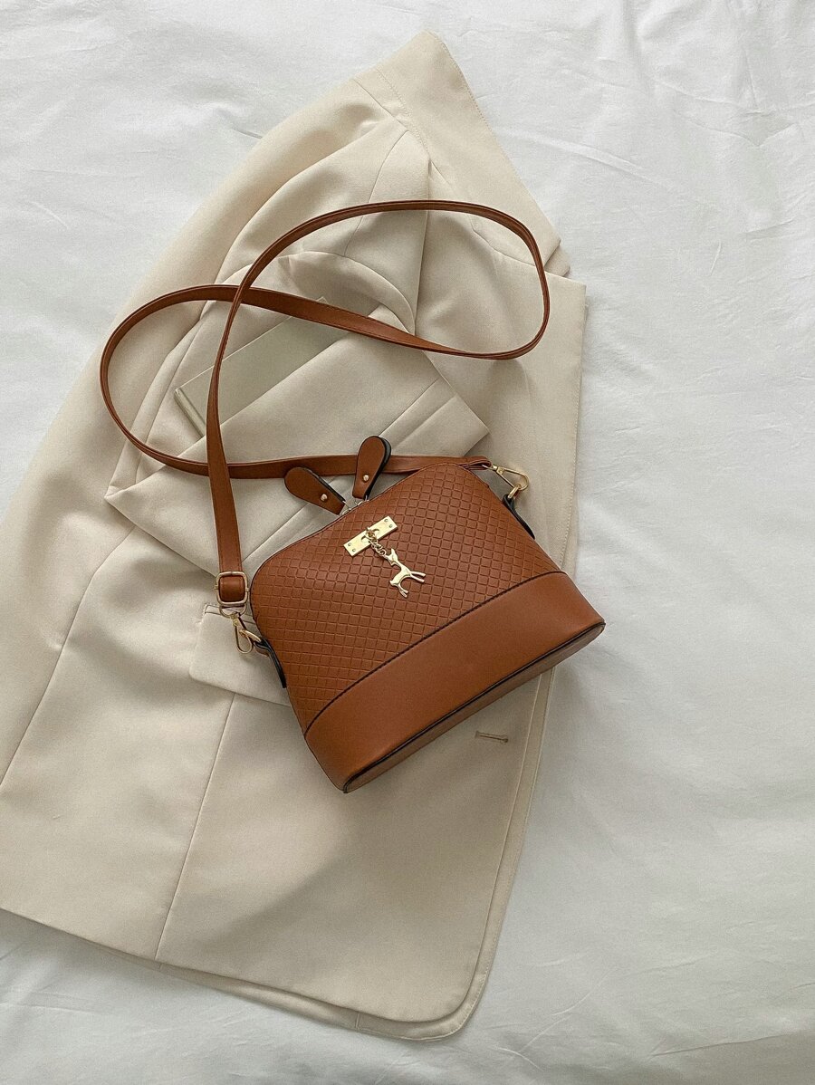 Túi Crossbody Nữ Hình học Có thể điều chỉnh được Đúng mốt - Rỉ Nâu - Xem 1