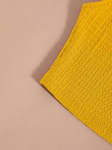 SHEIN Unity Áo hai dây màu trơn Giải trí - Màu vàng - Xem 5