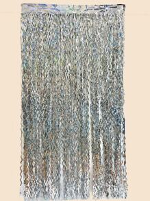 1pc Party Decorative Tassel Curtain, Silver PE Rain Curtain, Backdrop Decoration, For Party - Silver - View 3