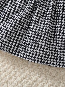 Đứa bé gái In Houndstooth Áo khoác & Đầm - Đen và trắng - Xem 6