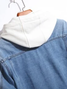 Manfinity Hypemode Loose Fit Men's Denim Jacket With Flap Pockets, Without Hood - Light Wash - View 4