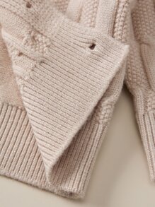 Bebé Cárdigan tejido de cable - Albaricoque - Ver 3