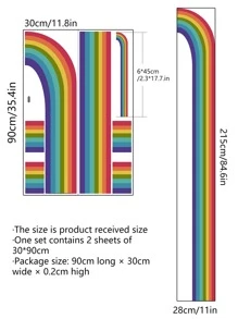2入組彩虹樣式牆貼