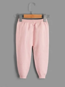 Baby Peter-pan Collar Textured Cardigan & Knit Trousers - Pink - View 4