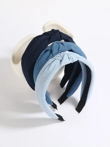 3pcs Knot Decor Headband - Multicolor - View 1