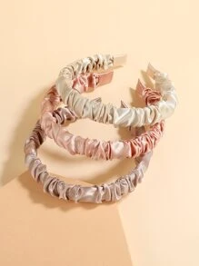 3入組抽褶細節髮箍 - 彩色 - 查看 1