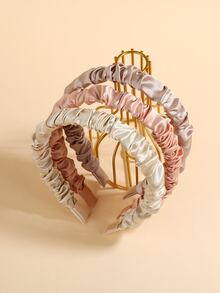 3入組抽褶細節髮箍 - 彩色 - 查看 2