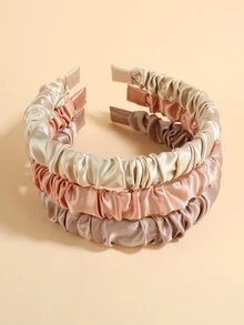 3入組抽褶細節髮箍 - 彩色 - 查看 4