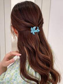 4 件花朵图案发夹可爱爪夹发夹发夹发夹发夹发夹接发夹，学校用品，学院秋冬发饰，适合女士度假装扮