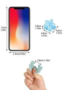 4 件花朵图案发夹可爱爪夹发夹发夹发夹发夹发夹接发夹，学校用品，学院秋冬发饰，适合女士度假装扮