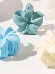 4 件花朵图案发夹可爱爪夹发夹发夹发夹发夹发夹接发夹，学校用品，学院秋冬发饰，适合女士度假装扮