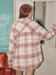 格紋字母圖案外套 - 彩色 - 查看 2